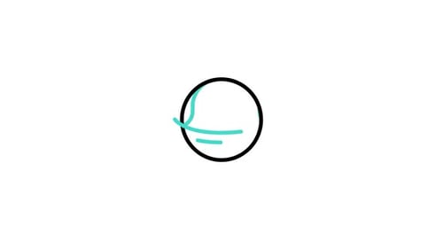 Animated Line Art Drawing of a Tennis Ball