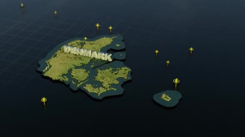 Dänemark 3D-Karte mit Animation