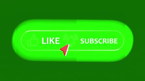 Like And Subscribe Green Neon Style With Transparent Background