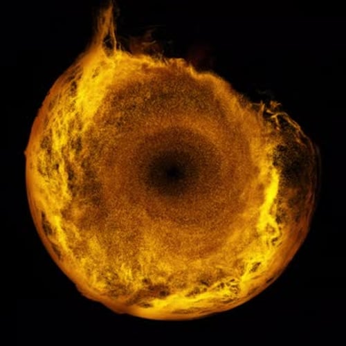 Golden Particle Sphere Reveal Transition