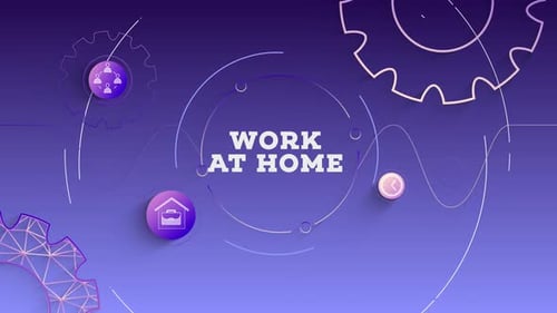 Modern Work From Home Animated Icons and Corporate Text