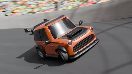 Racing Car Loop 3D Animation