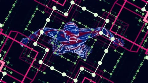 Floating Neon Man VJ Loop