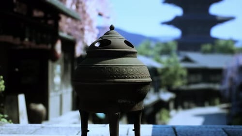 Paysage urbain japonais dans le quartier historique de Tample