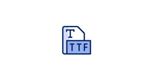 Animated Flat Design TTF Font File Icon
