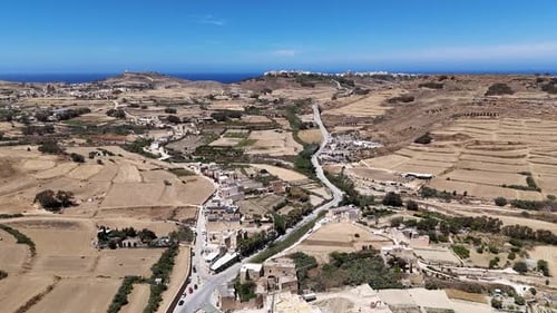 Aerial shot of Gozo Island in Malta