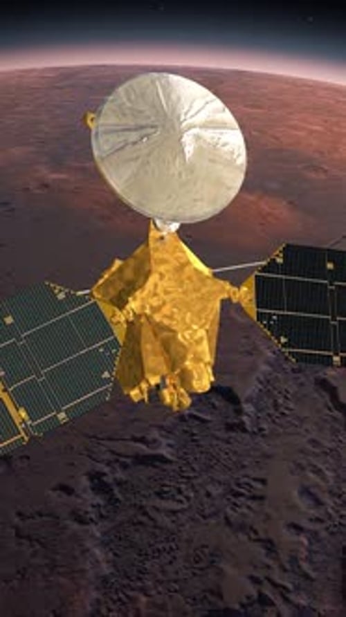 Mars Satellite Orbiting Mars Mars Planet Rotating in the