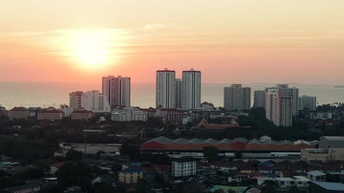 Cityscape at Sunrise on the Coast