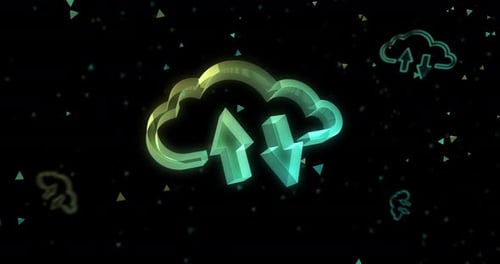 Conceito digital de loop de símbolo de armazenamento de servidores de computação em nuvem