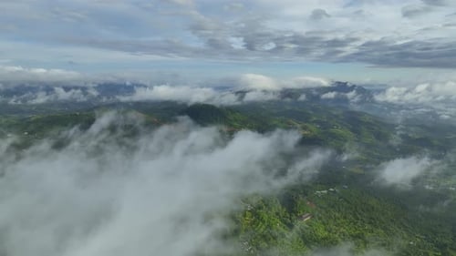 Elevated Escapade: Faszinierende 4K-Ansichten von Bergwolken im Dschungel