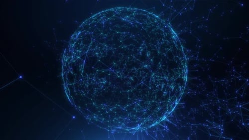 Futuristic Digital Network Sphere Abstract Background