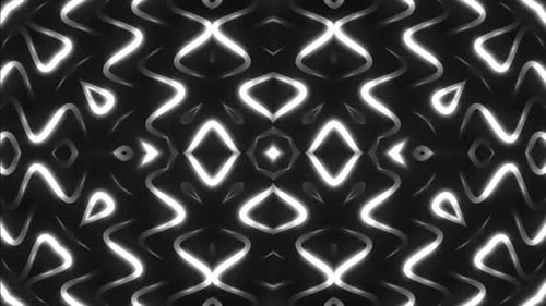 Abstract Glowing Wavy Lines Kaleidoscope Motion Background