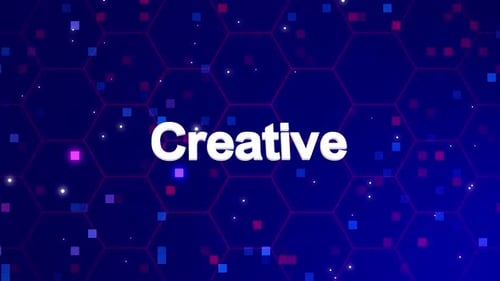 Animated Hexagon Grid Background with Glowing Pixels and Text Reveal