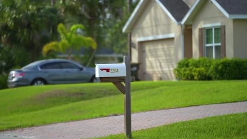 American Mailbox at Florida Home Front Yard on Suburban Street Side