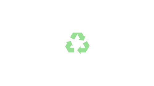Recycling symbol icon animation video