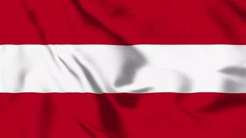 Realistic Waving Austrian National Flag Animation Loop