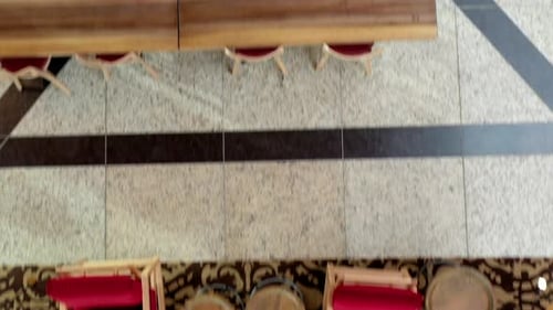 Drone Point Of View Restaurant Tables