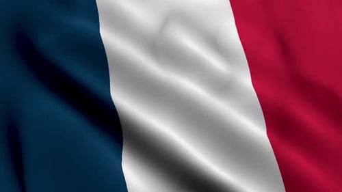 Waving French Flag Animation Loop