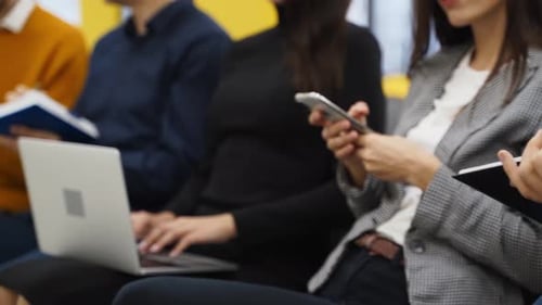 Adults Using Technology in a Modern Workplace