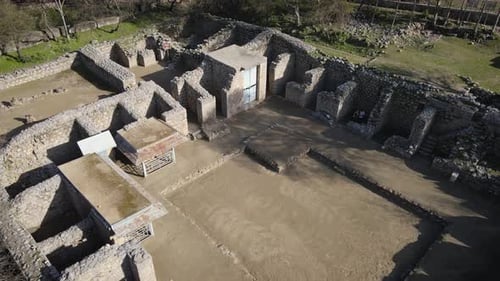 Ruins of Jaulian Monastery, Taxila, Aerial Drone View