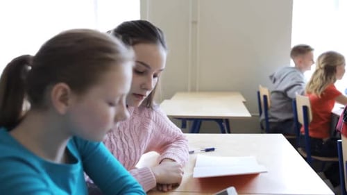 Students in Classroom Learning Together at Desks