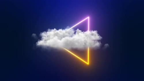 Cloud Rotates Around Neon Triangle