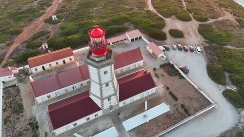 Lighthouse on Cabo Espichel Cape Espichel on Atlantic Ocean