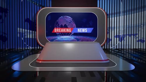 3D Virtual News Studio Ab001 Hintergrundschleife