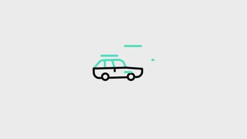 Animated Flat Design Car Moving Icon