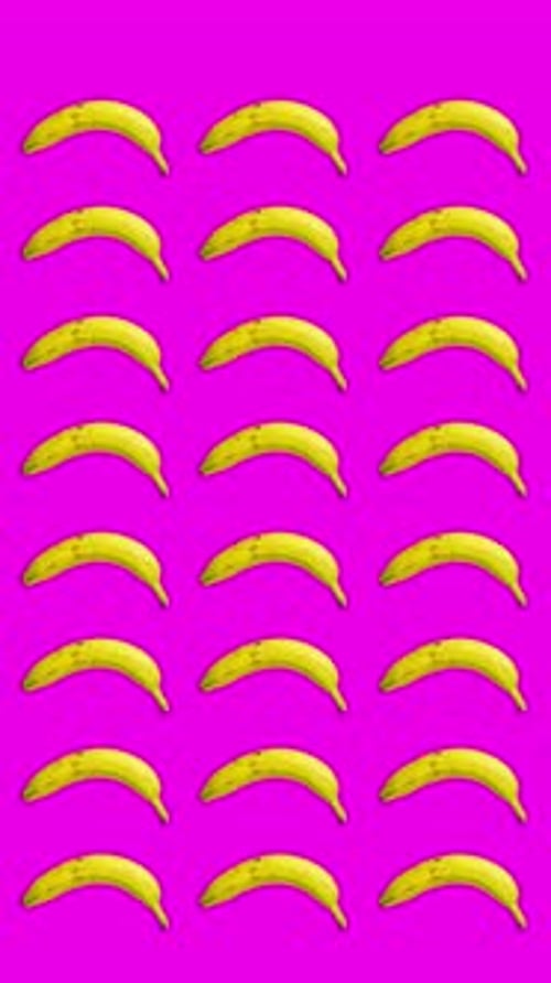 Pattern of Animated Bananas in Vertical