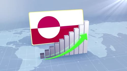 Greenland Economic Growth Bar Chart Graph Rising Green Arrow