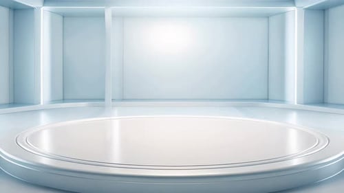 Futuristic Studio Stage with Glowing Platform Background