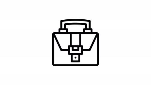 Animated Minimalist Briefcase Icon Loop