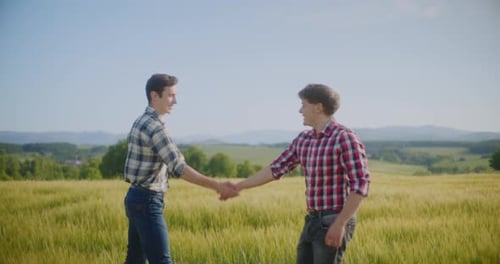 Farmer Examining Crops In Agriculture Field Wheat Before Harvesting