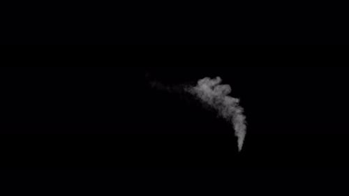 Fume Collection: A 4k shot of steam being released into a curve from bottom right lower third corner