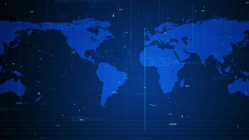 Digital Global Network World Map Data Animation