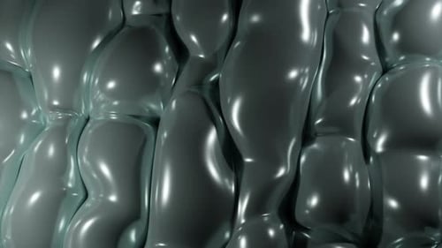 Abstract grey sticky liquid substance with bubbles. Design. Glossy rippling surface.