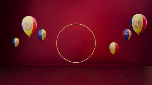 Ballons du pays d'Andorre et scène de production