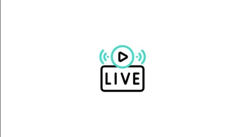 Animated Live Stream Icon for Broadcasts and Online Content