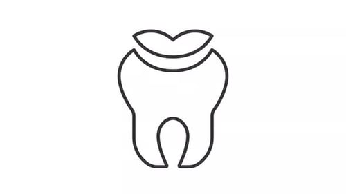 Animated Outline Tooth Icon for Healthcare and Dental Concepts