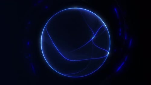 Futuristic blue plasma vortex orb with smooth flowing energy lines and glowing motion