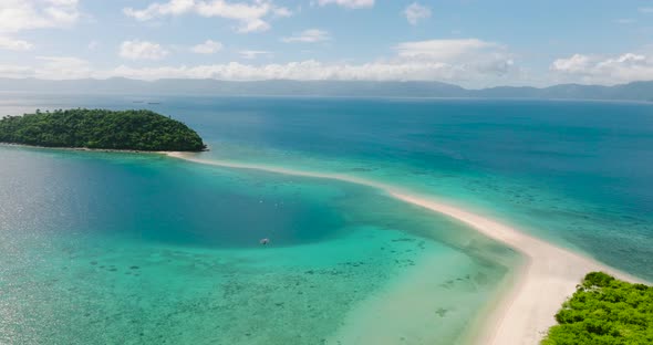 White Sand Beach in Romblon Romblon Philippines, Overhead Stock Footage ...