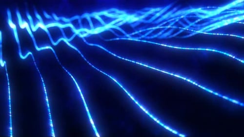Abstract Glowing Blue Waveform Digital Background