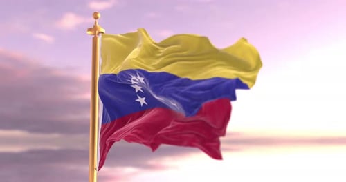 Realistic Waving Venezuela Flag Seamless Loop
