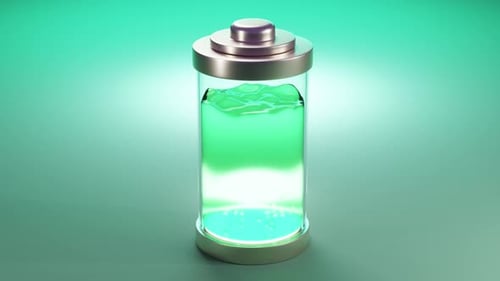 Battery Charging and Discharging 3d Animation Loop