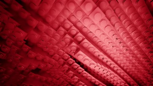 Abstract Red Geometric Blocks Looping Background