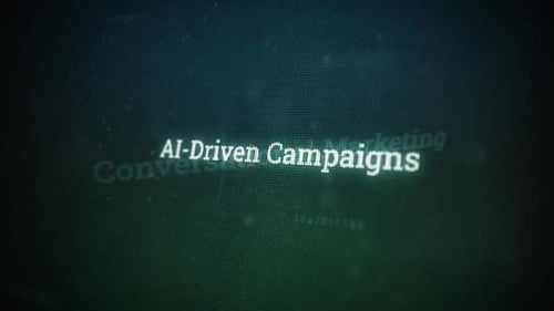 KI-gesteuerte Kampagnen auf digitalen Bildschirmen Botschaft auf Computerbildschirmen V03