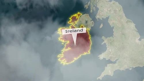 Animated Map Pin Drop and Outline Glow for Ireland