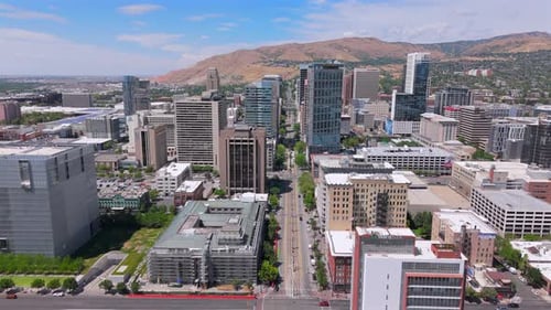 Take a Stunning Aerial View of the Breathtaking Salt Lake City Skyline Located in Utah