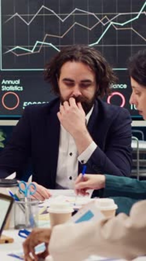 Forecast Affiliates Gathering Infographics Data in Developing Meeting